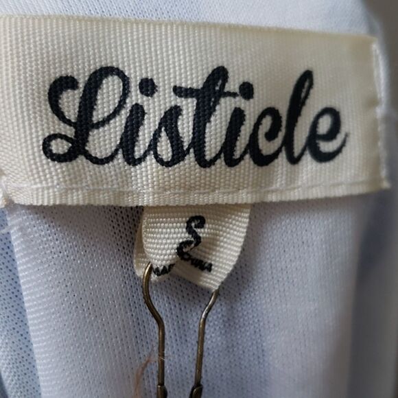 Blue & White striped wrap dress -Small - Picture 5 of 6